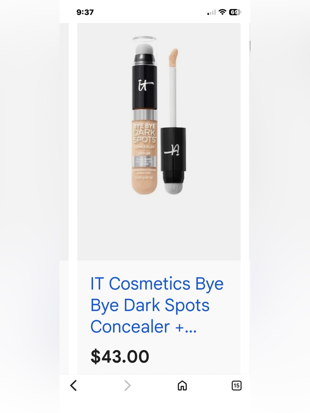 it cosmetics Bye Bye Dark Spots Concealer + Serum — Light Beige Shade